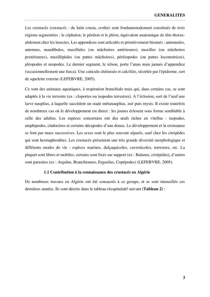 Inventaire des crustacés des milieux insulaires de l’Ouest Algérien: