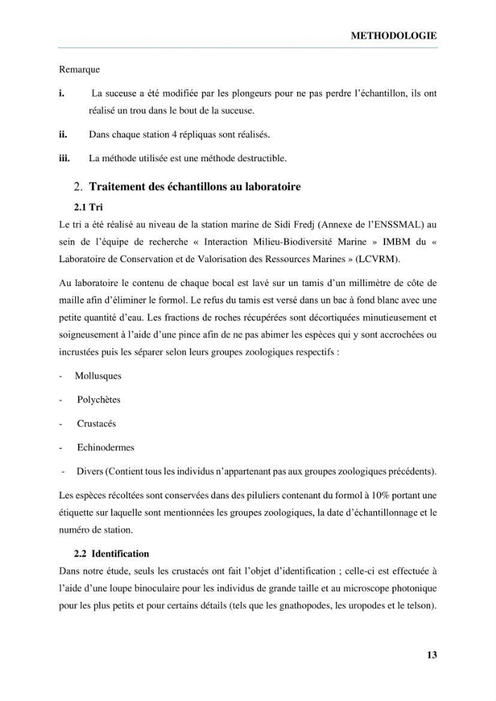 Inventaire des crustacés des milieux insulaires de l’Ouest Algérien: