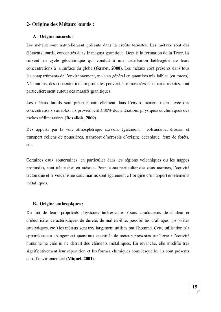 Suivi de la qualité des sédiments superficiels de Fouka marine par les métaux lourds