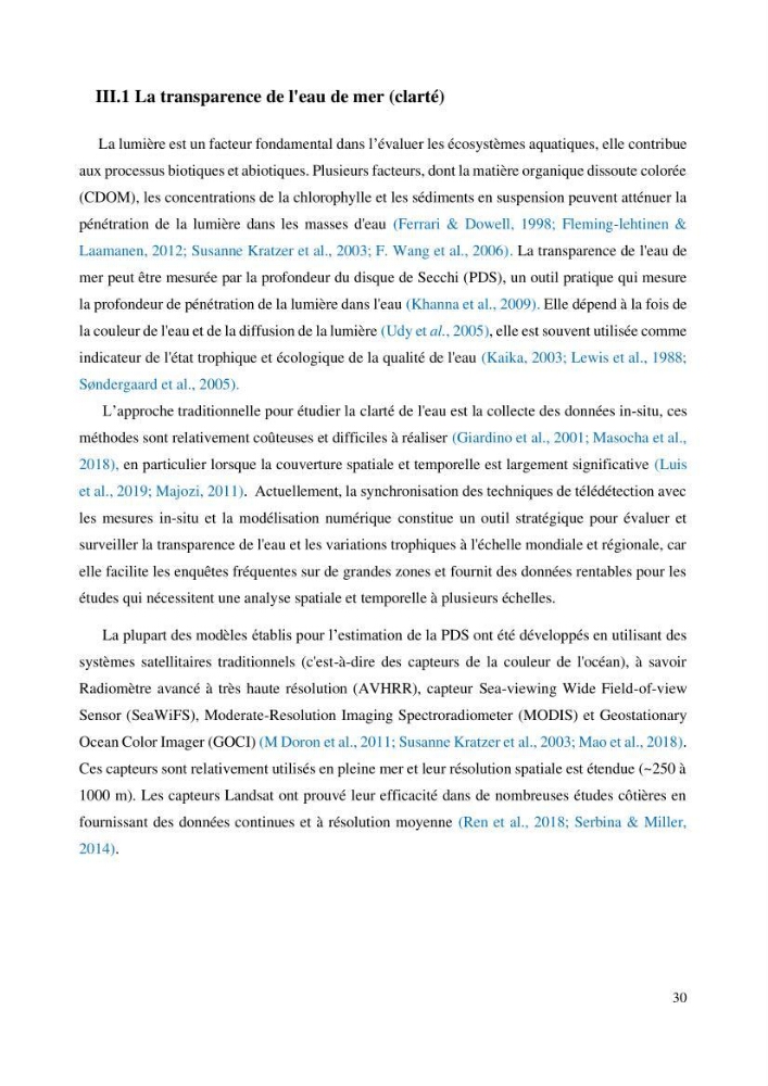 Evaluation de la couleur et de la qualité biologique des eaux marines de la côte algéroise à partir de l\'imagerie satellite et modélisation du phytoplancton marin