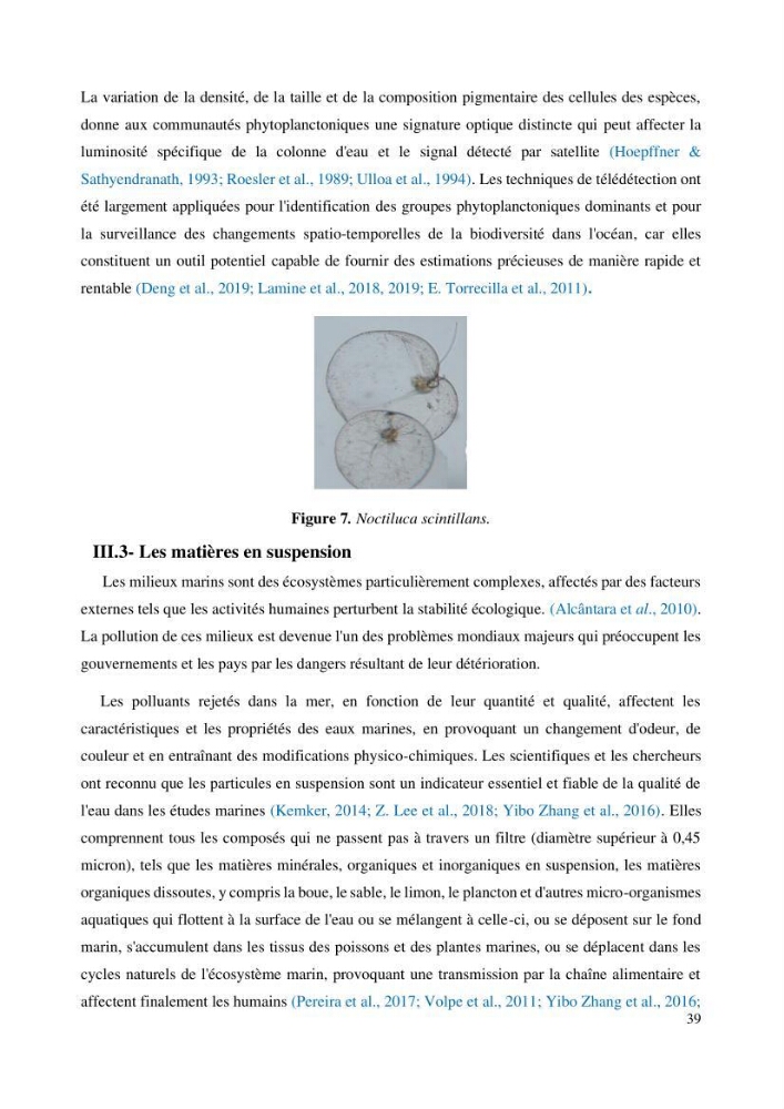 Evaluation de la couleur et de la qualité biologique des eaux marines de la côte algéroise à partir de l\'imagerie satellite et modélisation du phytoplancton marin