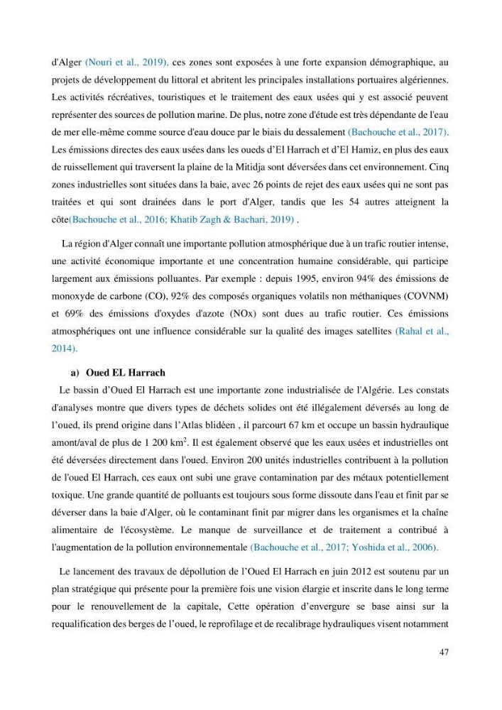 Evaluation de la couleur et de la qualité biologique des eaux marines de la côte algéroise à partir de l\'imagerie satellite et modélisation du phytoplancton marin