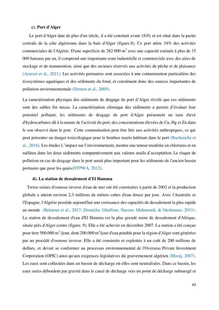 Evaluation de la couleur et de la qualité biologique des eaux marines de la côte algéroise à partir de l\'imagerie satellite et modélisation du phytoplancton marin