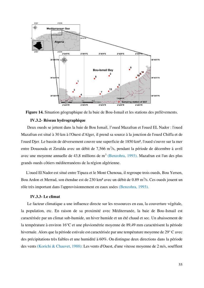 Evaluation de la couleur et de la qualité biologique des eaux marines de la côte algéroise à partir de l\'imagerie satellite et modélisation du phytoplancton marin