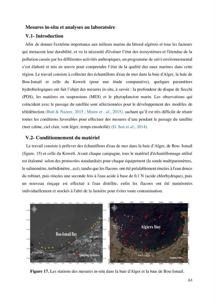 Evaluation de la couleur et de la qualité biologique des eaux marines de la côte algéroise à partir de l\'imagerie satellite et modélisation du phytoplancton marin