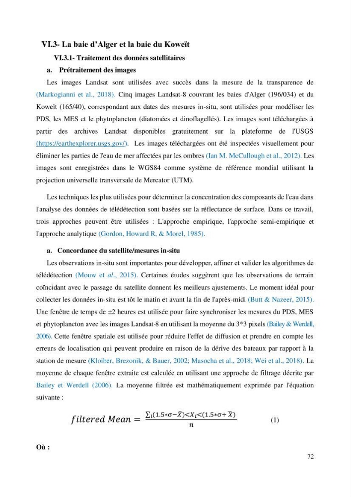Evaluation de la couleur et de la qualité biologique des eaux marines de la côte algéroise à partir de l\'imagerie satellite et modélisation du phytoplancton marin