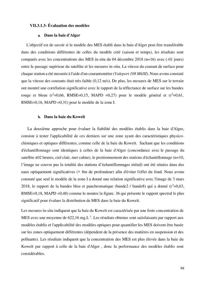 Evaluation de la couleur et de la qualité biologique des eaux marines de la côte algéroise à partir de l\'imagerie satellite et modélisation du phytoplancton marin