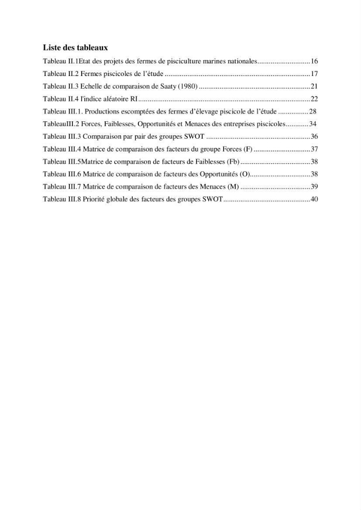 Contribution à l’application d’un outil de management (SWOT) dans l’activité aquacole en Algérie