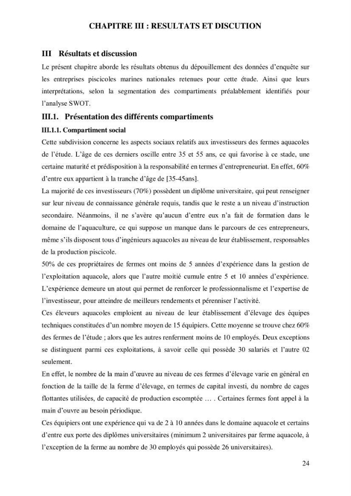 Contribution à l’application d’un outil de management (SWOT) dans l’activité aquacole en Algérie