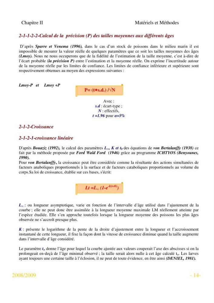Utilisation des logiciels FISAT 2 (version 1.2.0 gayanilo et al., 2004) et fishparm pour l\'estimation des paramètres biologique des espèces animales marines