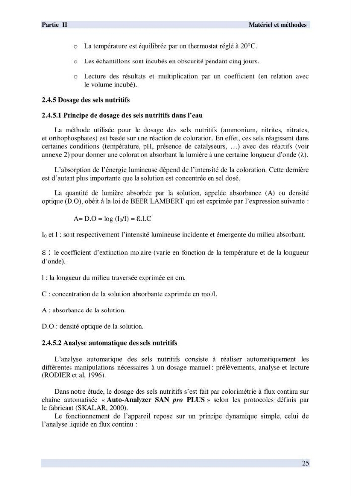 Contribution à l \'étude des paramètres physico-chimiques et bactériologiques de l\'embouchure de l\'oued \"Béni-Messous\":