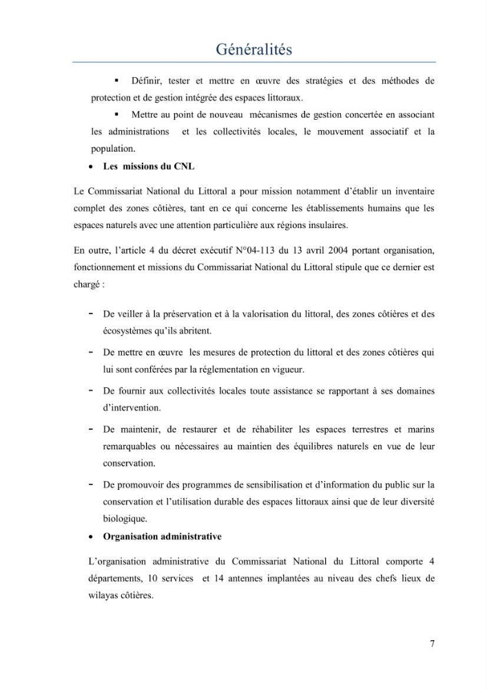Evaluation de la mise en oeuvre de la loi 02-02 relative à la protection et à la valorisation du littoral au niveau de la wilaya de Jijel