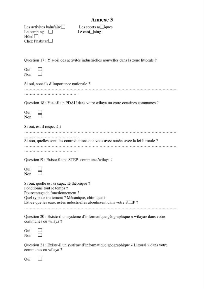 Evaluation de la mise en oeuvre de la loi 02-02 relative à la protection et à la valorisation du littoral au niveau de la wilaya de Jijel