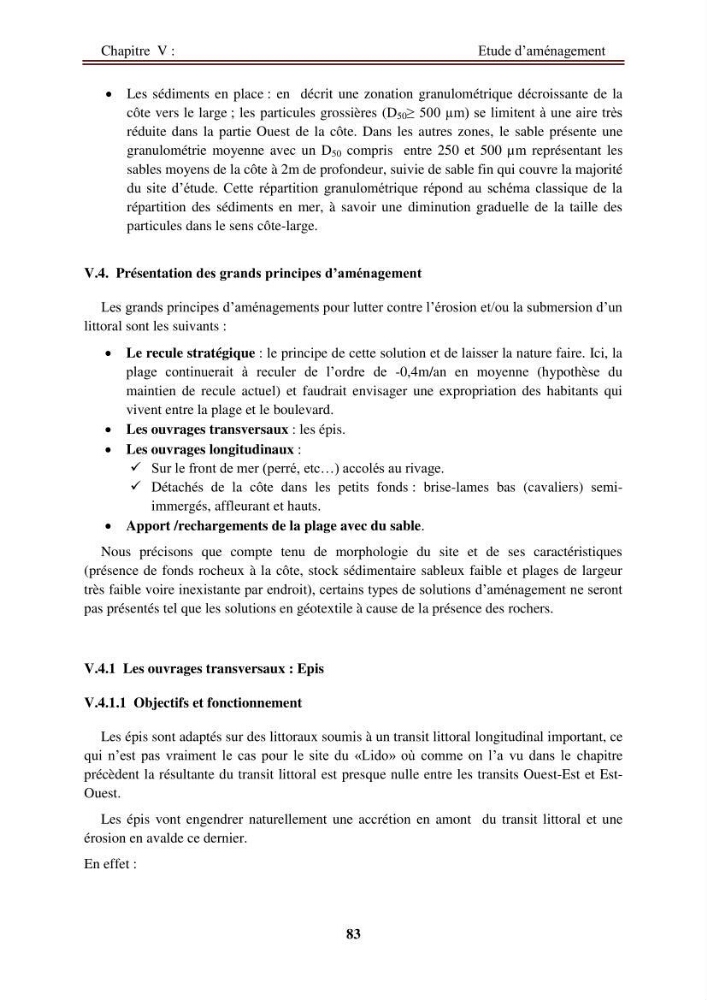Etude de protection de la zone de LIDO Mohammedia (Alger):