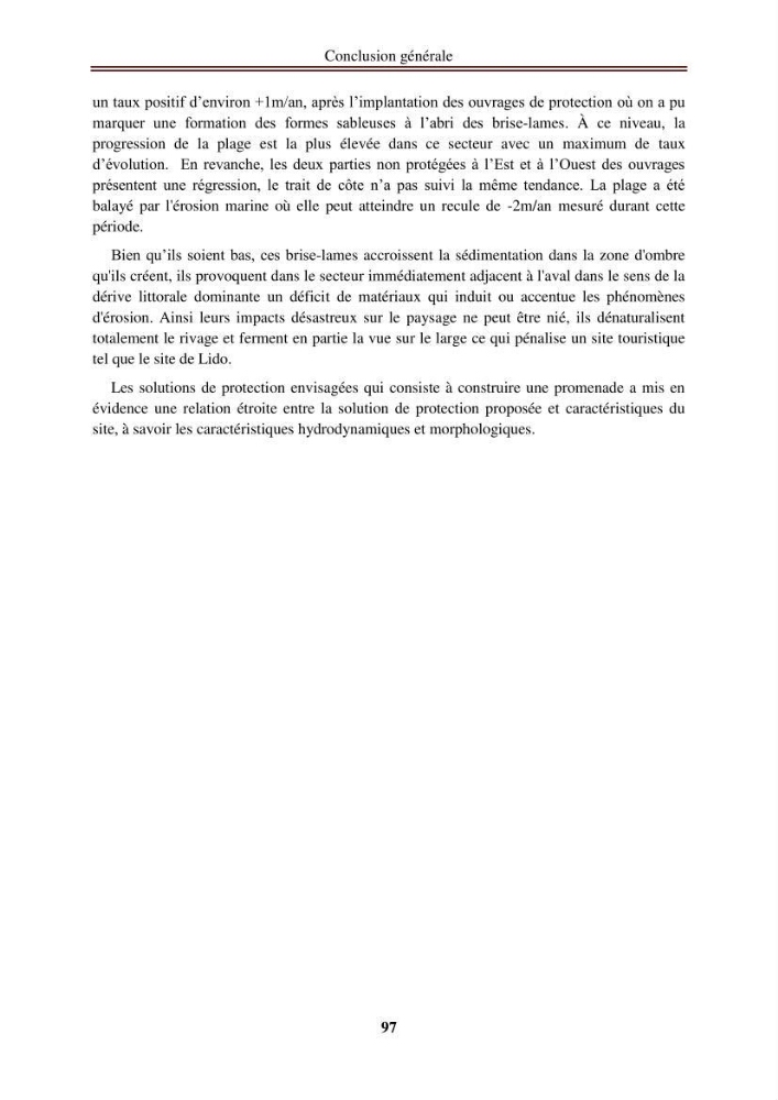 Etude de protection de la zone de LIDO Mohammedia (Alger):