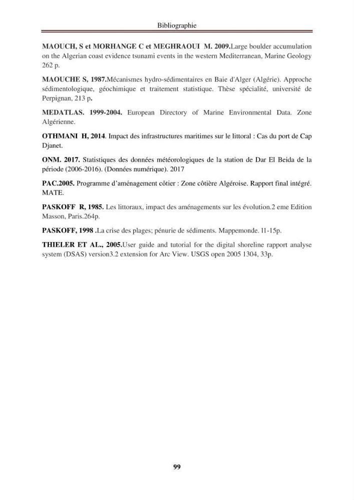 Etude de protection de la zone de LIDO Mohammedia (Alger):