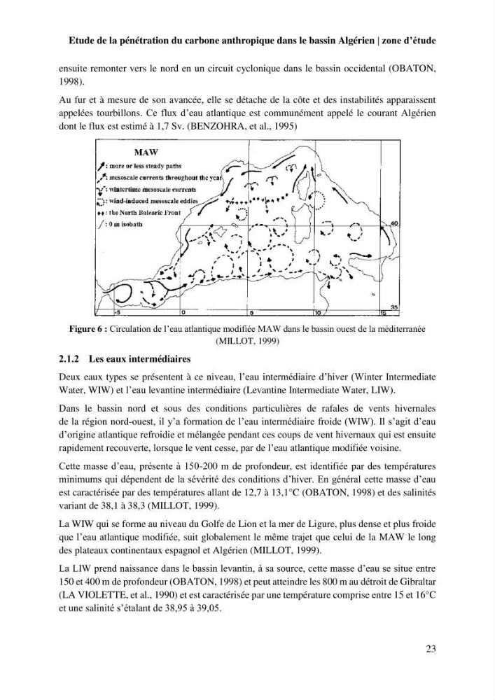 Etude de la pénétration du carbone anthropique dans le bassin algérien