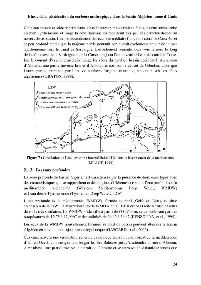 Etude de la pénétration du carbone anthropique dans le bassin algérien