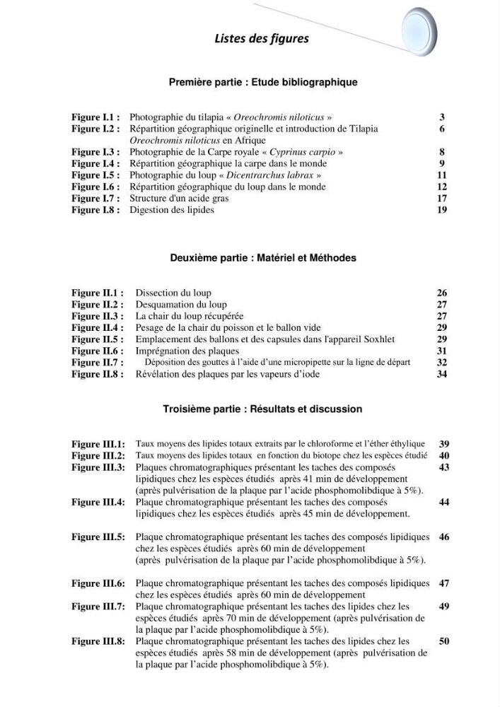 Extraction et identification des lipides à partir de la chair des poissons d\'élevage