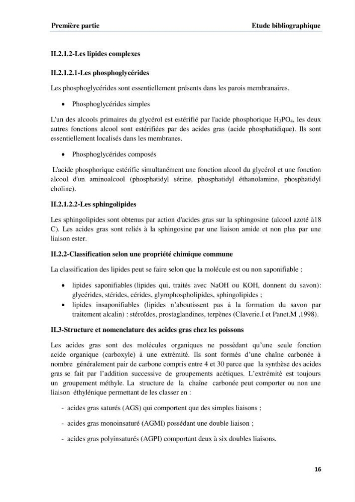 Extraction et identification des lipides à partir de la chair des poissons d\'élevage