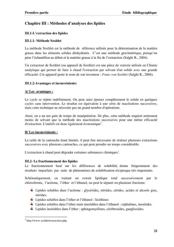 Extraction et identification des lipides à partir de la chair des poissons d\'élevage
