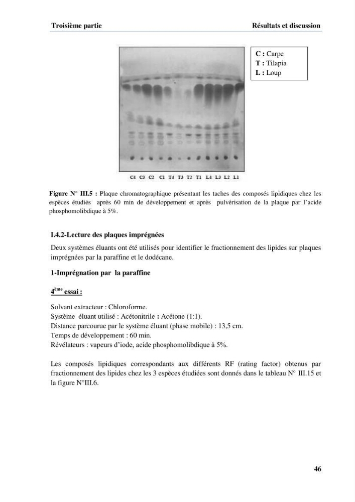 Extraction et identification des lipides à partir de la chair des poissons d\'élevage