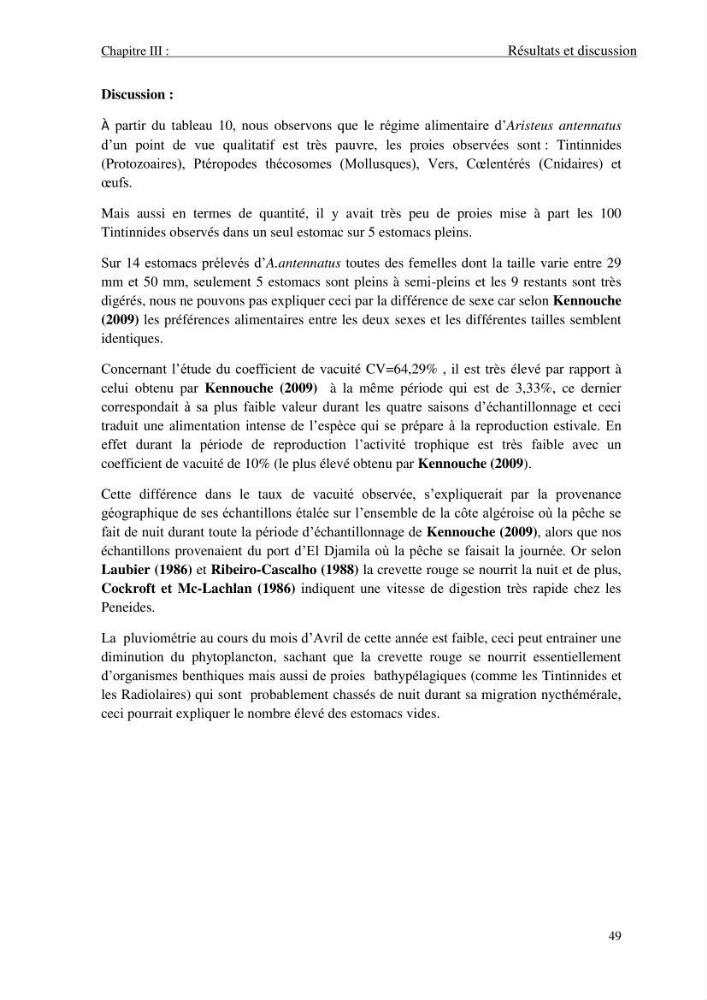 Contribution à l\'étude des crevettes (crustacés décapodes) de la baie de Bou-Ismail