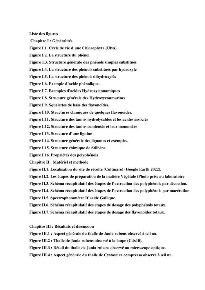 Etude de l\'extraction des composés phénoliques à partir de quelques espèces d\'algue marine