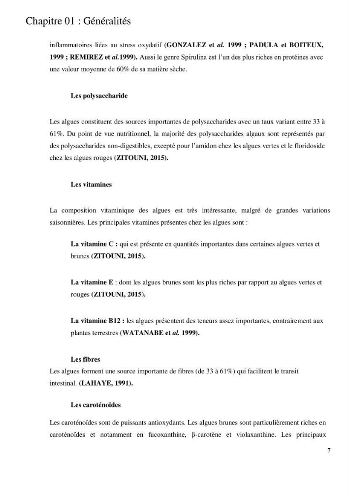 Etude de l\'extraction des composés phénoliques à partir de quelques espèces d\'algue marine