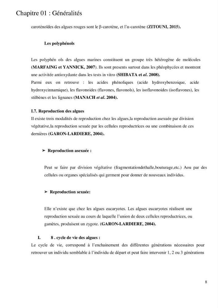 Etude de l\'extraction des composés phénoliques à partir de quelques espèces d\'algue marine