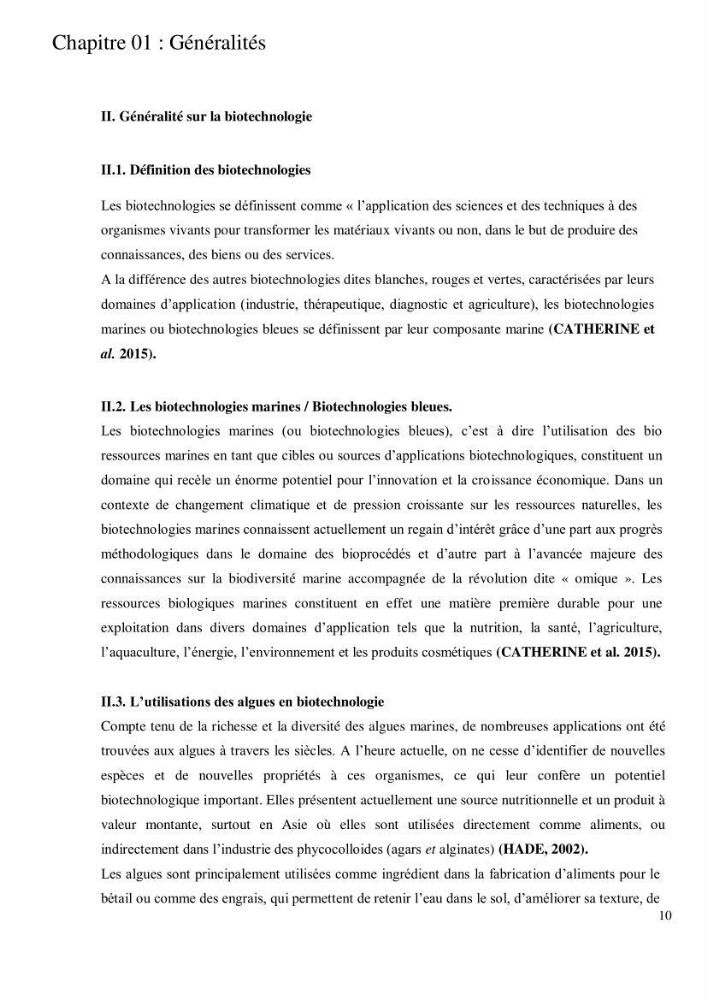 Etude de l\'extraction des composés phénoliques à partir de quelques espèces d\'algue marine