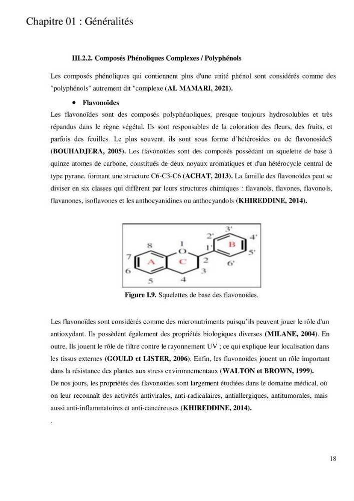 Etude de l\'extraction des composés phénoliques à partir de quelques espèces d\'algue marine