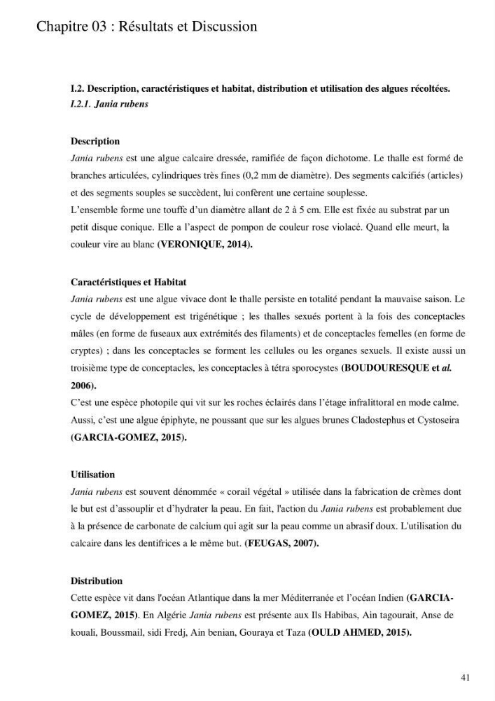 Etude de l\'extraction des composés phénoliques à partir de quelques espèces d\'algue marine
