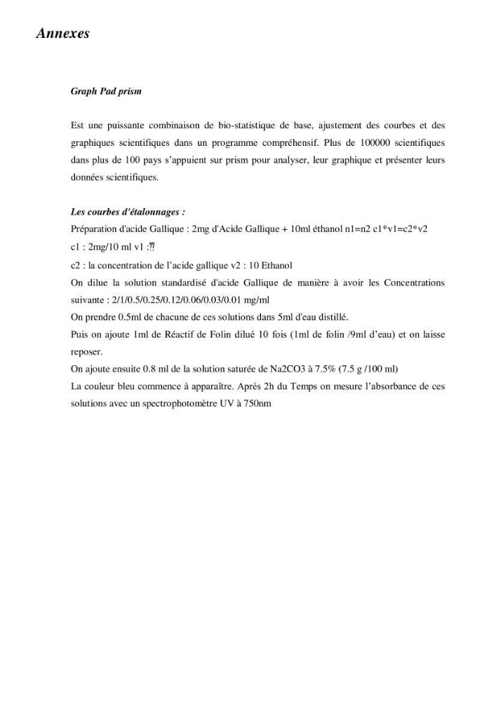 Etude de l\'extraction des composés phénoliques à partir de quelques espèces d\'algue marine