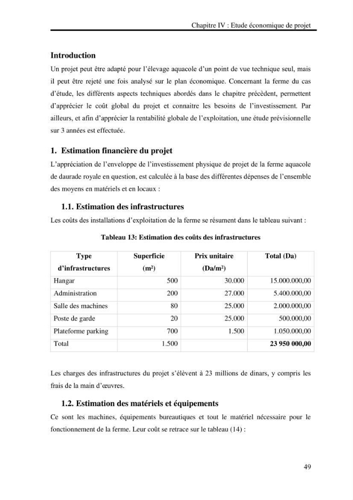 Etude de faisabilité technico-économique d’une ferme
