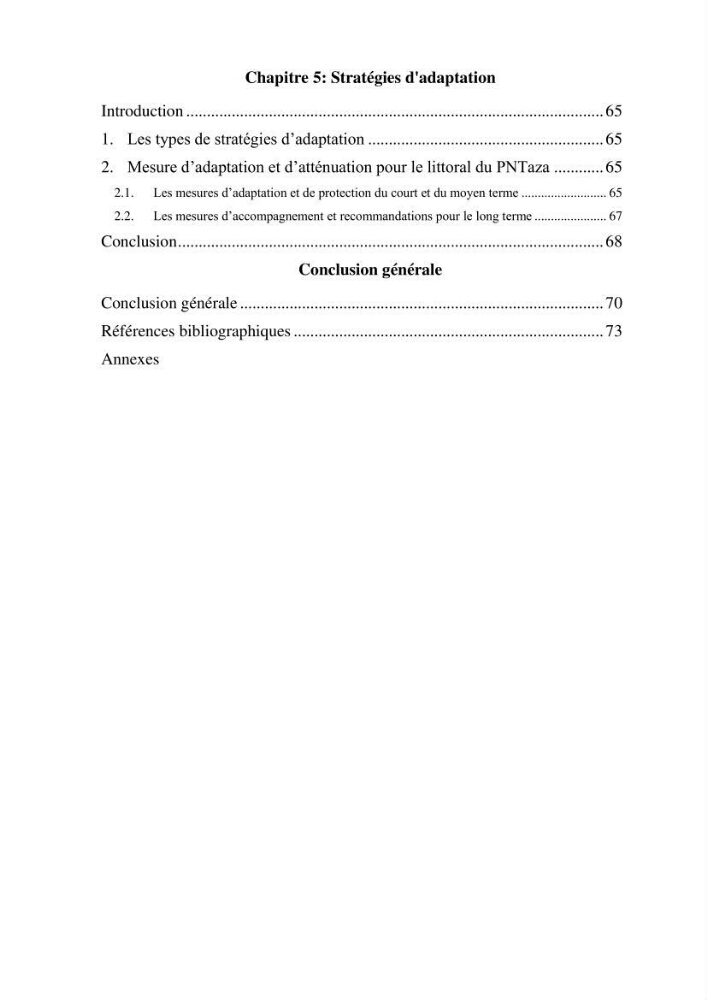 Evaluation de la vulnérabilité côtière du Parc National de Taza (wilaya de Jijel)
