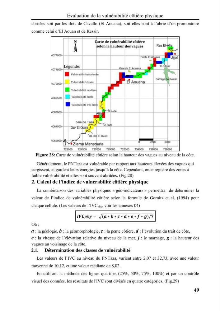 Evaluation de la vulnérabilité côtière du Parc National de Taza (wilaya de Jijel)