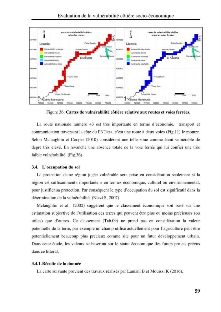 Evaluation de la vulnérabilité côtière du Parc National de Taza (wilaya de Jijel)