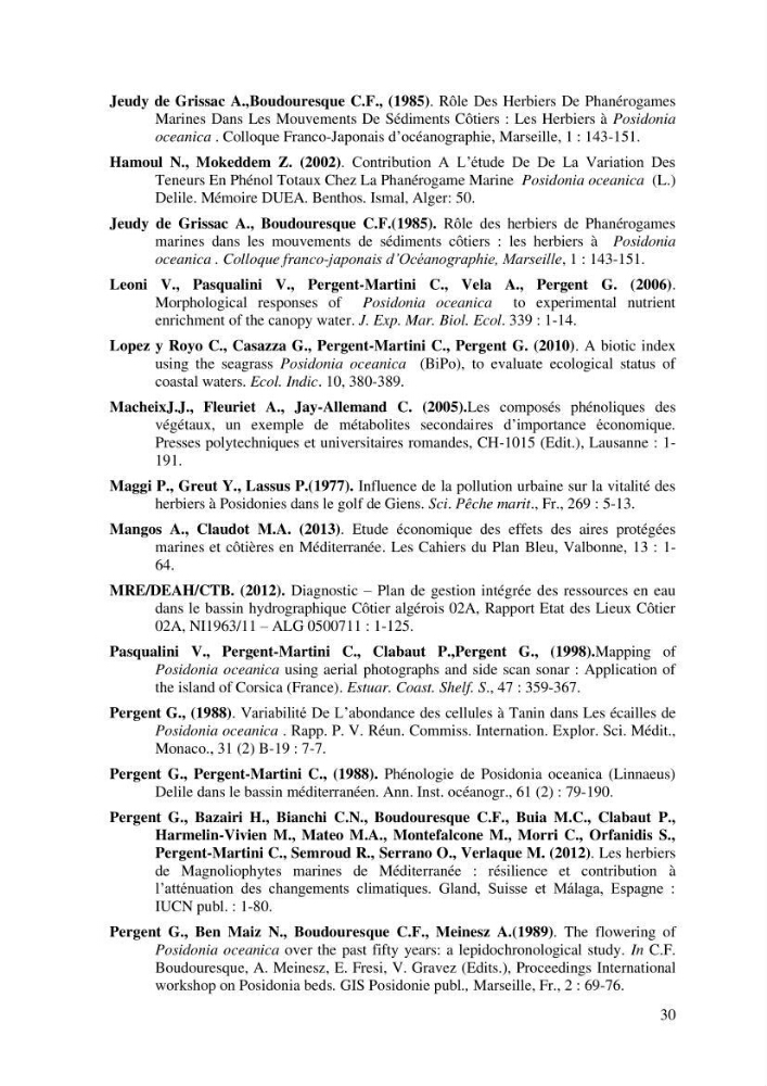 Variabilité de l\'abondance des cellules à TANIN chez Posidonia oceanica (Linnaeus) Delile 1813