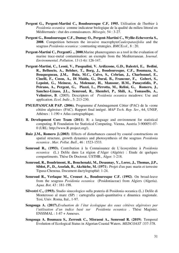 Variabilité de l\'abondance des cellules à TANIN chez Posidonia oceanica (Linnaeus) Delile 1813