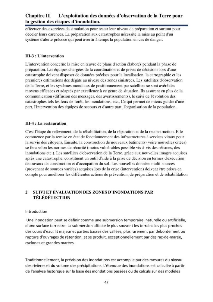 Impact Préliminaire et Analyse des Dégâts d’Inondations Par Imagerie Satellite Via le Logiciel ArcGis dans la willaya de Taref