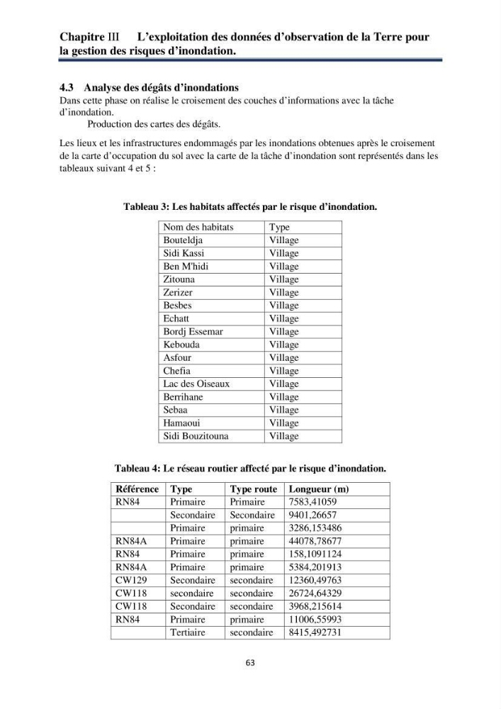 Impact Préliminaire et Analyse des Dégâts d’Inondations Par Imagerie Satellite Via le Logiciel ArcGis dans la willaya de Taref