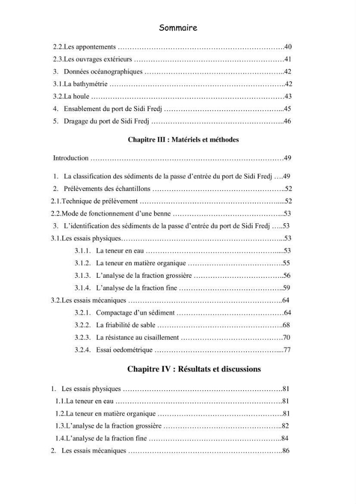 Etude du comportement physique et mécanique des sédiments de dragage pour leur valorisation en techniques routières \"cas du port de Sidi fredj\"
