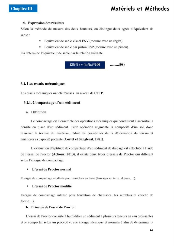 Etude du comportement physique et mécanique des sédiments de dragage pour leur valorisation en techniques routières \"cas du port de Sidi fredj\"
