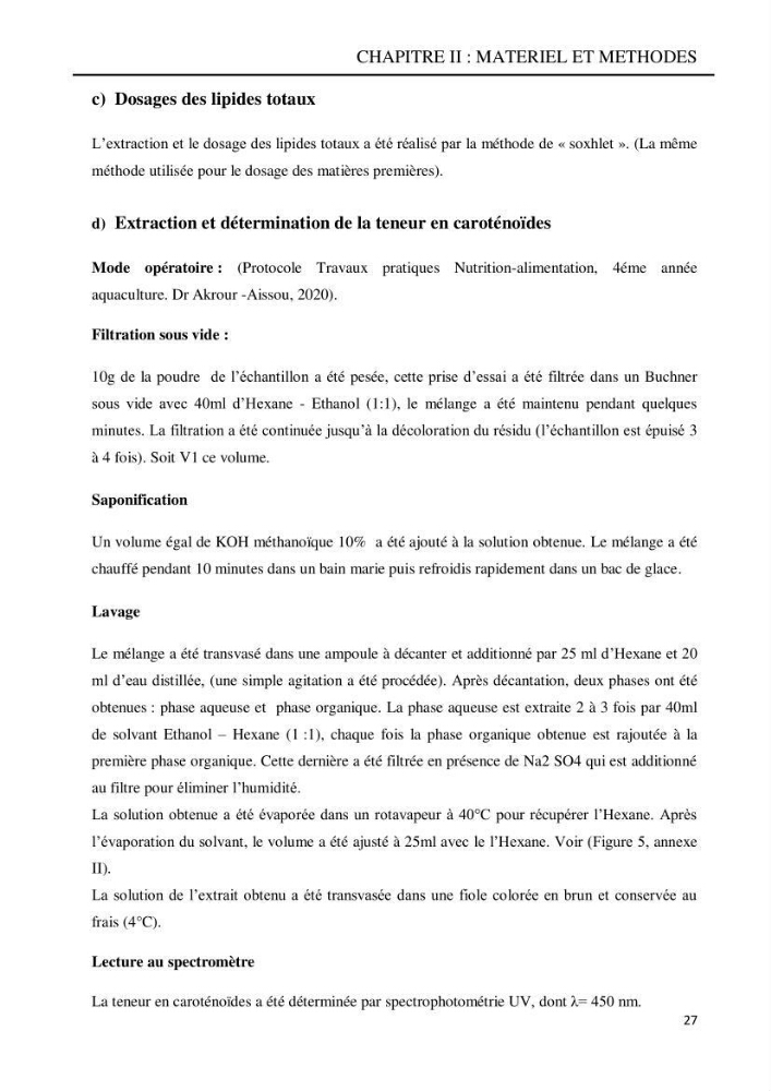 Contribution à l’élaboration d’un aliment composé destiné à l’élevage du loup de mer Dicentrachus labrax (Linnaeus, 1758)