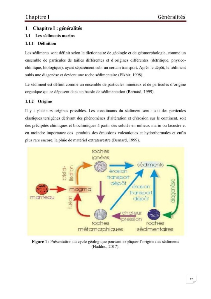 Etude des métaux traces dans les sédiments à l’embouchure métaux traces dans les sédiments à l’embouchure