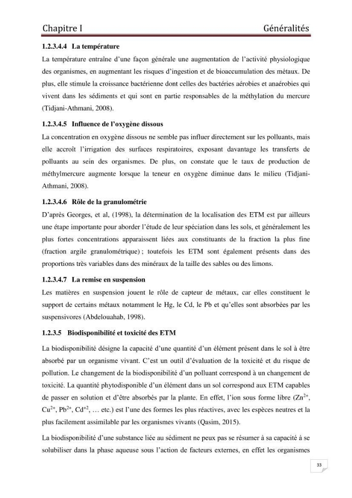 Etude des métaux traces dans les sédiments à l’embouchure métaux traces dans les sédiments à l’embouchure