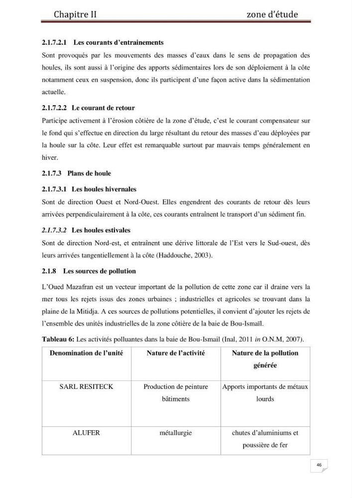 Etude des métaux traces dans les sédiments à l’embouchure métaux traces dans les sédiments à l’embouchure