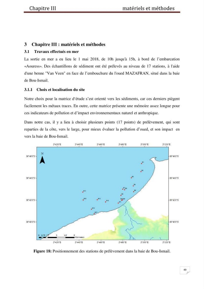 Etude des métaux traces dans les sédiments à l’embouchure métaux traces dans les sédiments à l’embouchure
