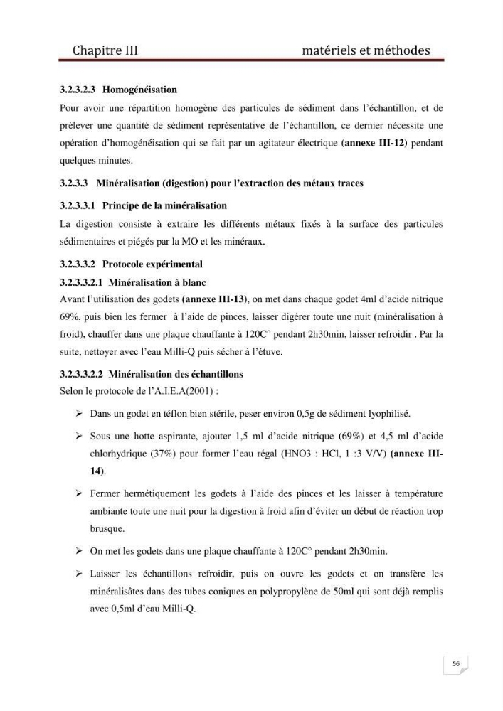 Etude des métaux traces dans les sédiments à l’embouchure métaux traces dans les sédiments à l’embouchure